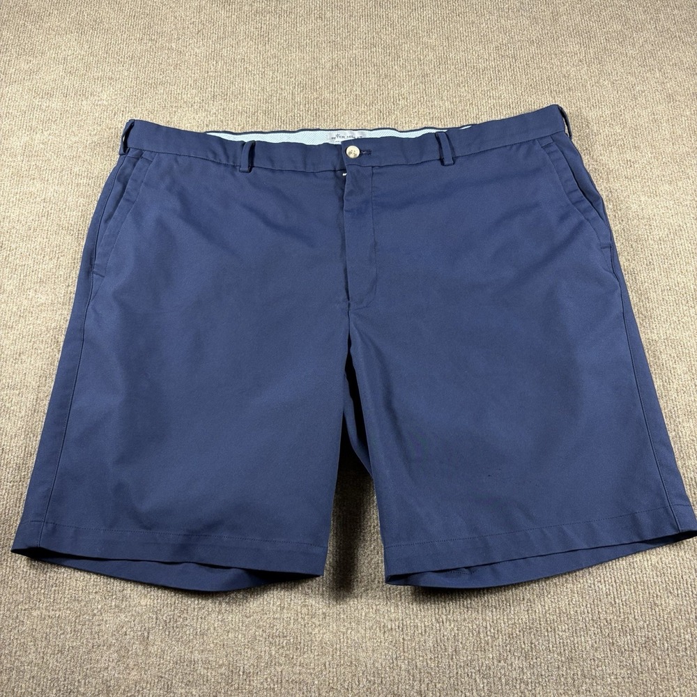 Peter Millar Golf Shorts Size 42 Navy Blue Performance Golf Inside Print Preppy